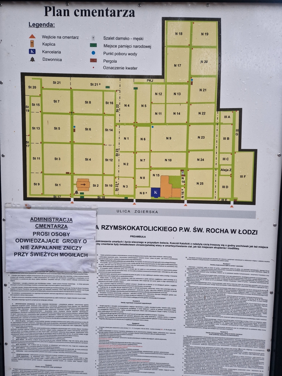 Cmentarz Rzymskokatolicki p. wezw. św. Rocha w Łodzi [kliknij i zobacz - mapa]